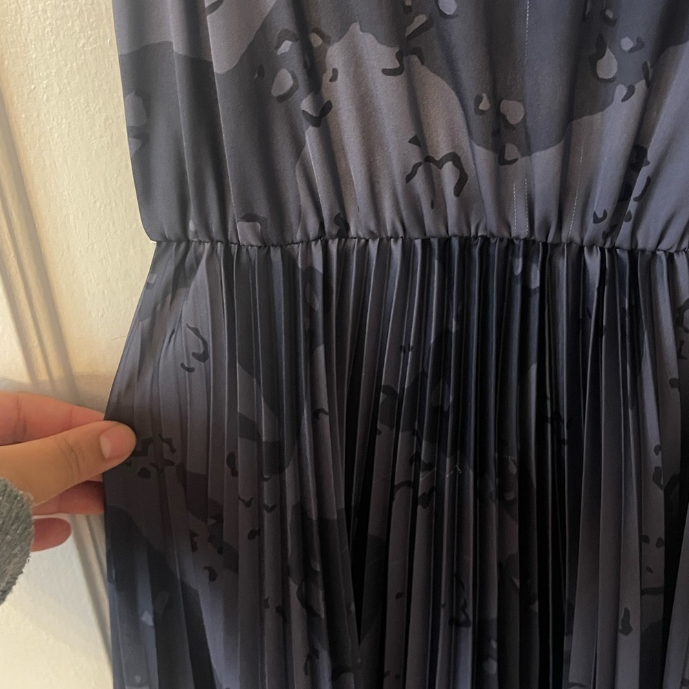 All Saints Lera Midnight Blue Pleated Midi Dress - Picture 6 of 11